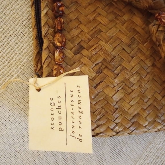 Pier 1 Imports 3-Nesting Zipper Top Wicker Storage Pouches NWT - Picture 3 of 12
